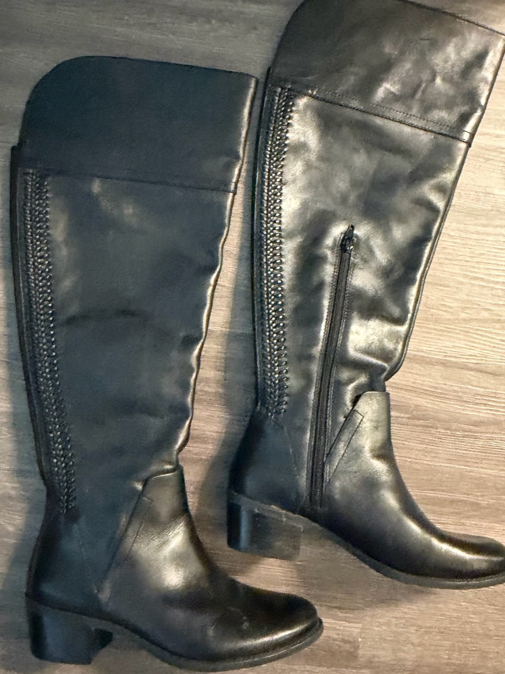 Vince Camuto Black Over-the-Knee Zipper Boots